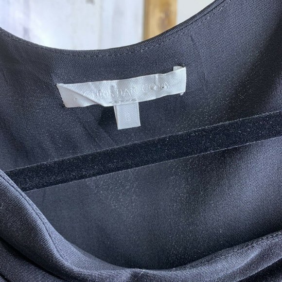 Christian Cota black gathered draped slim size 6 - Picture 6 of 7